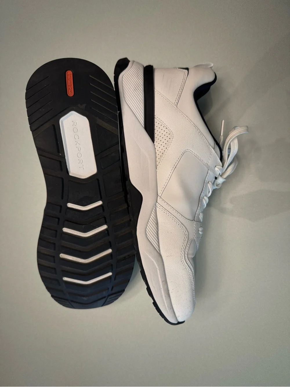Rockport Men’s White and Black Leather Sneakers
